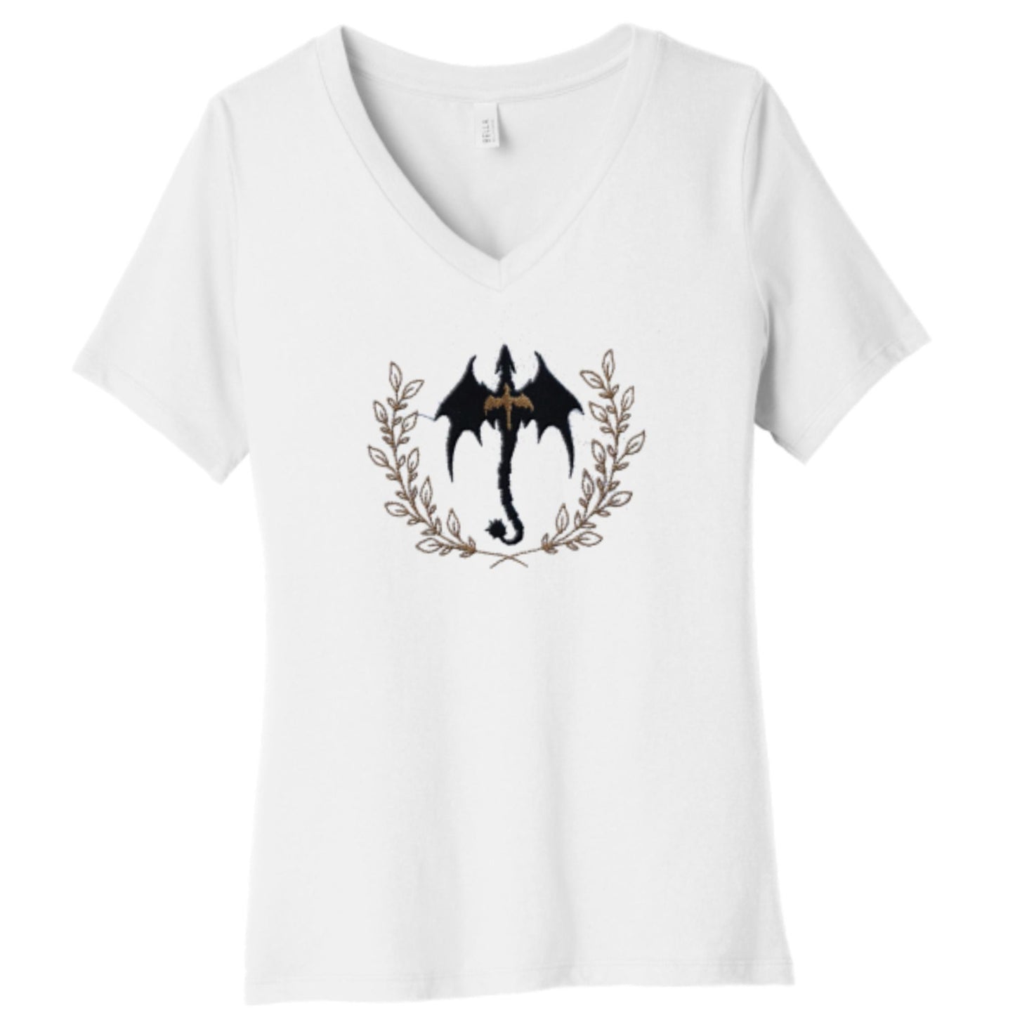 V-neck Short-sleeve Black & Gold Dragons T-shirt