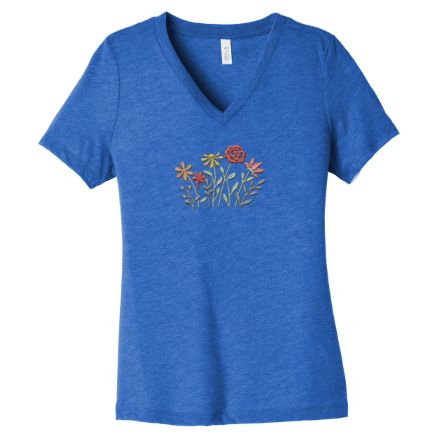 V-neck Short-sleeve Wildflowers T-shirt