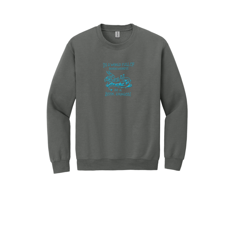 Men's Crewneck Blue Be a Book Dragon Sweatshirt