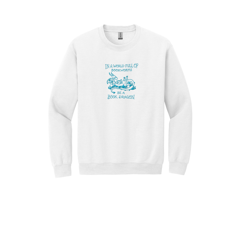 Men's Crewneck Blue Be a Book Dragon Sweatshirt