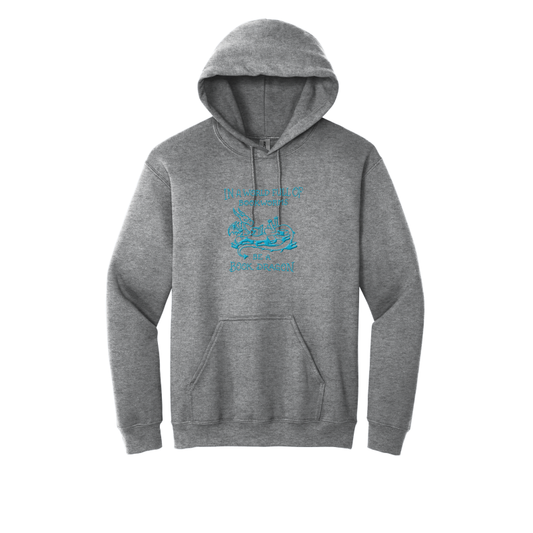 Women's Hooded Sweatshirt with Blue Be a Book Dragon