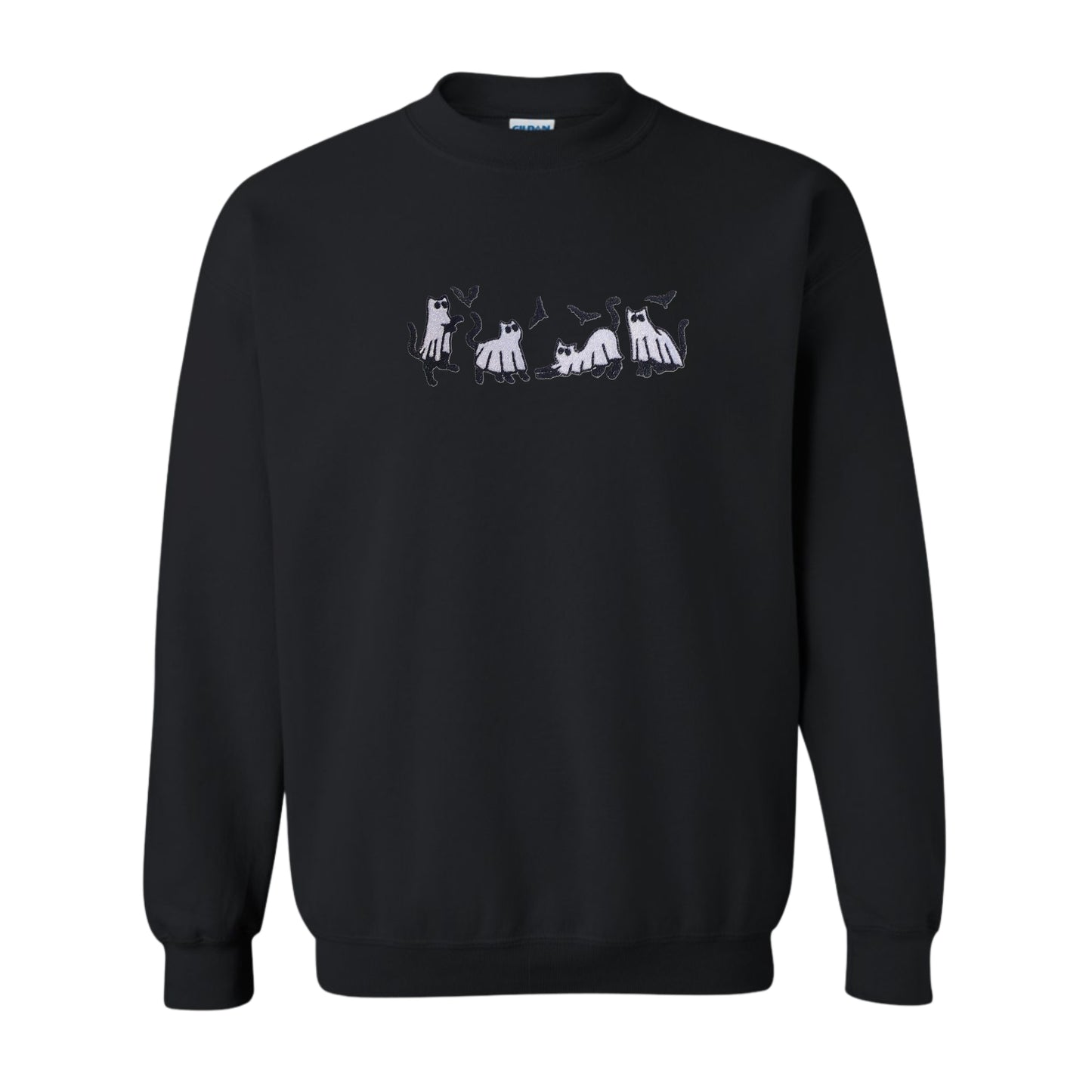Women's Crewneck Halloween Cat Ghosts Sweatshirt