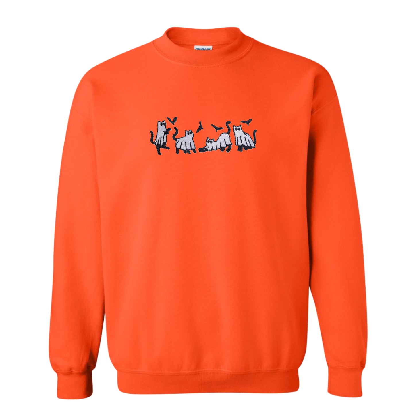 Women's Crewneck Halloween Cat Ghosts Sweatshirt