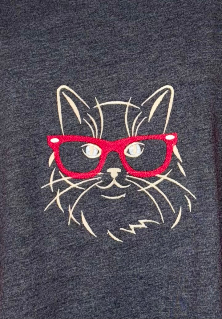 Women's Jersey Racerback Cat with Glasses Tank