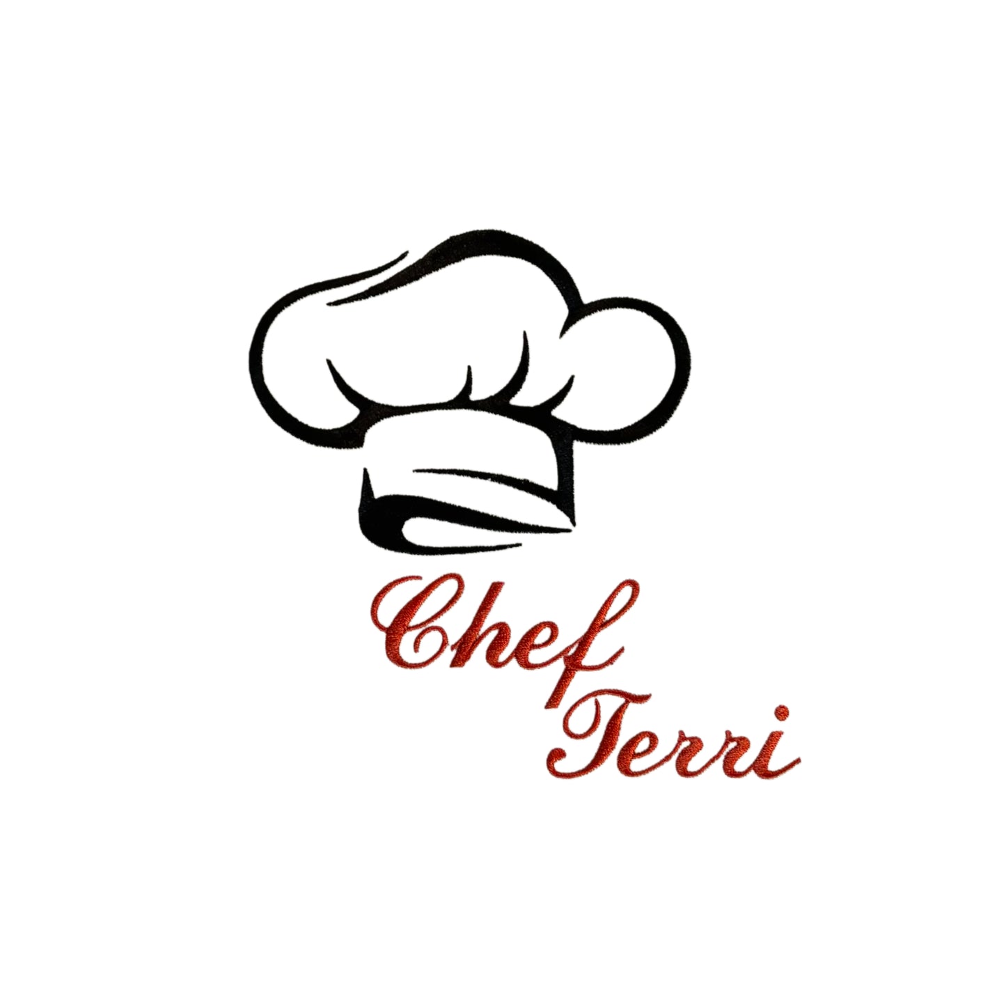 Customized Embroidered White Chef Hat Apron with Adjustable Neck Strap and Front Pockets