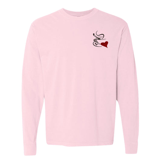 Long-sleeve Heavyweight Coffee Heart T-shirt