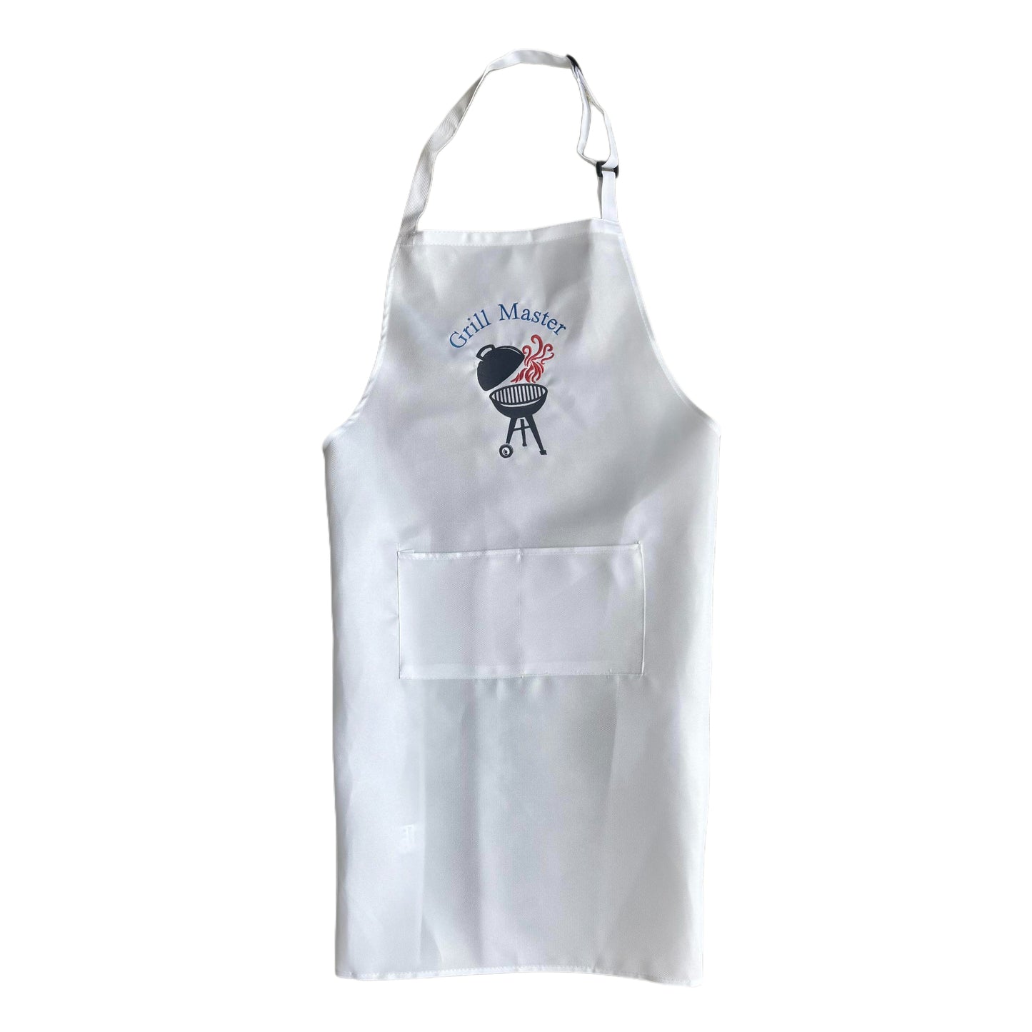 Embroidered White "Grill Master" Apron & Matching Tea Towel
