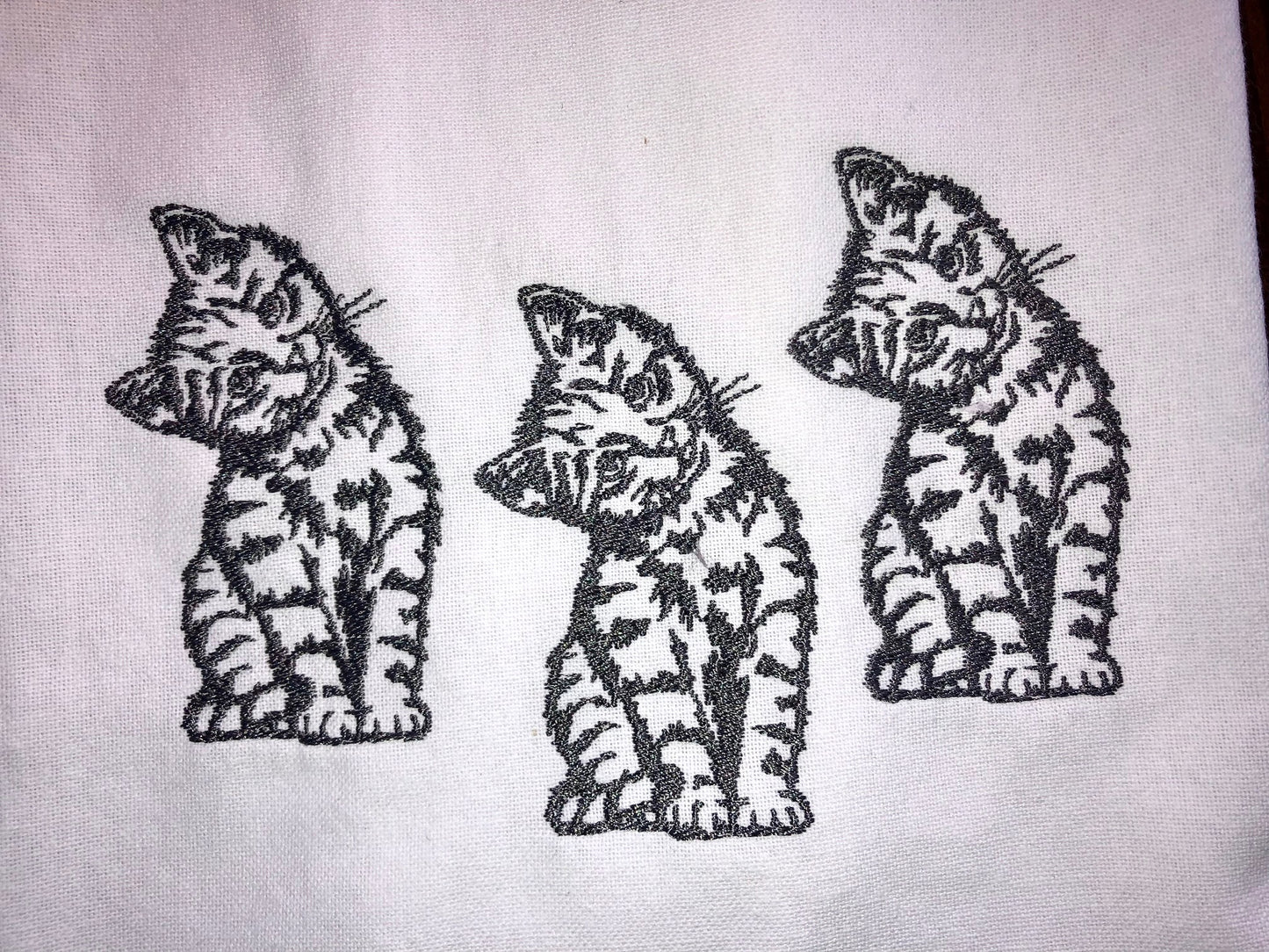 Embroidered Kitten Tea Towel, Kitchen Towel, Dish Towel, Golf Towel, Hostess Gift, Present