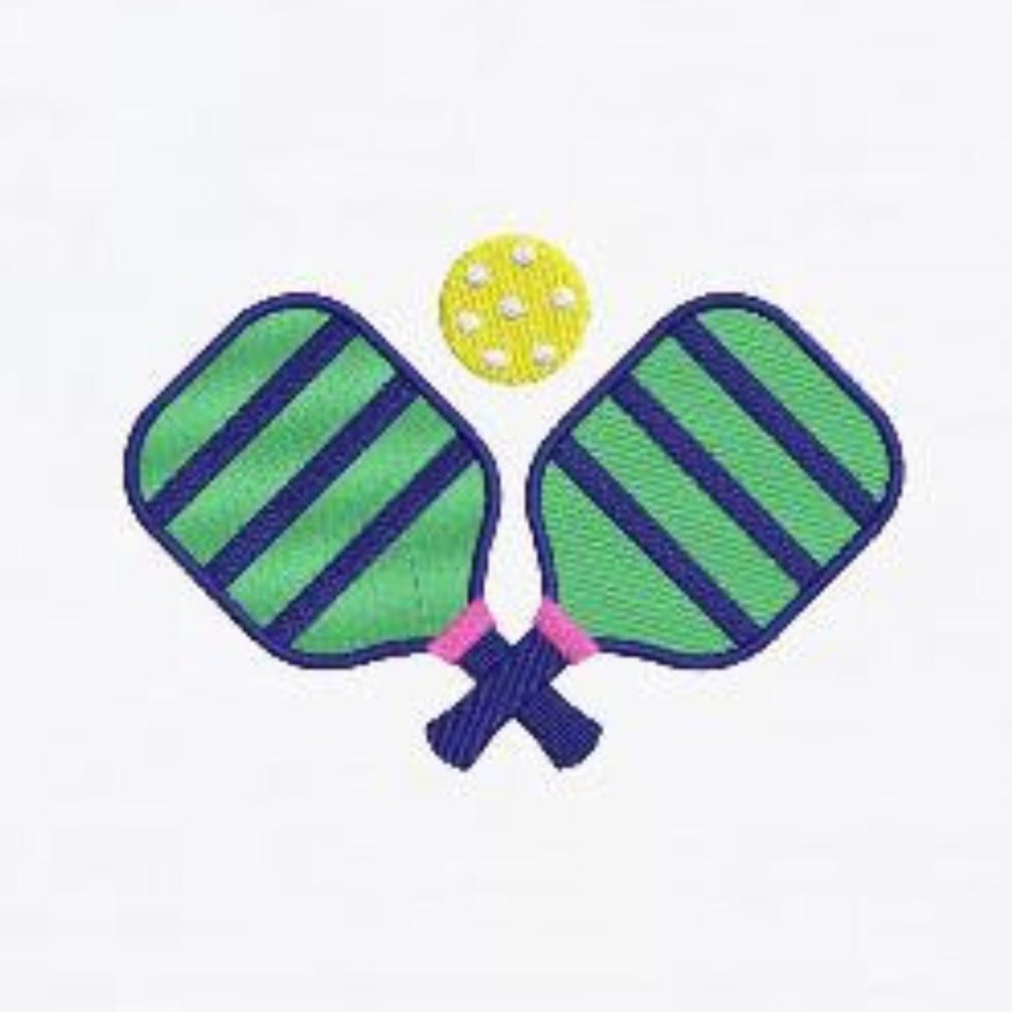 White Linen Embroidered Pickleball Napkins