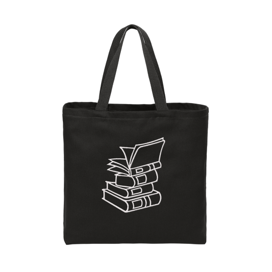 Ideal Twill Convention Book Tote with Stack of Books