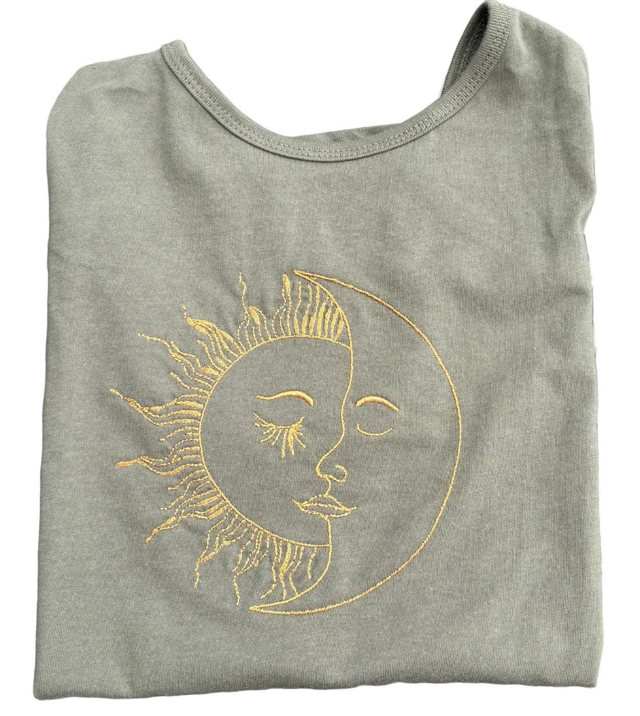 Women's Jersey Racerback Olive & Gold Sun Moon Tank