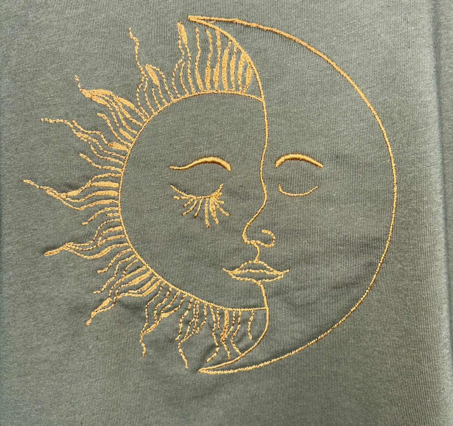 Women's Jersey Racerback Olive & Gold Sun Moon Tank