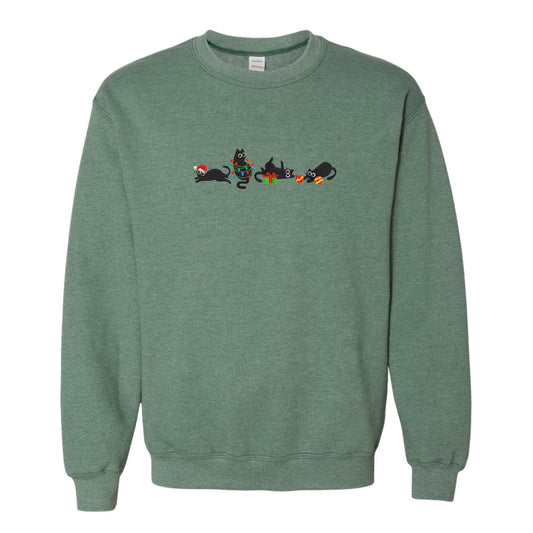Women's Crewneck Christmas Cats Sweatshirt