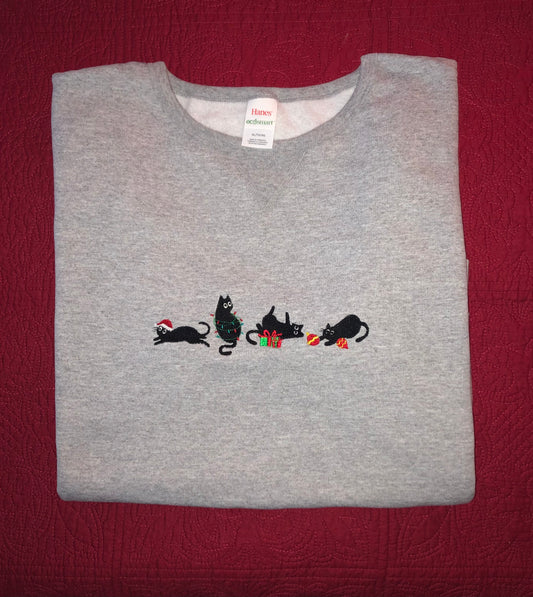 Women's Crewneck Christmas Cats Sweatshirt