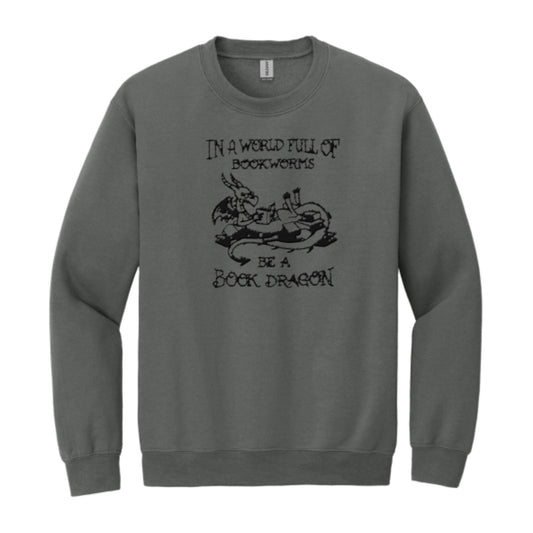 Men's Crewneck Be a Book Dragon Sweatshirt