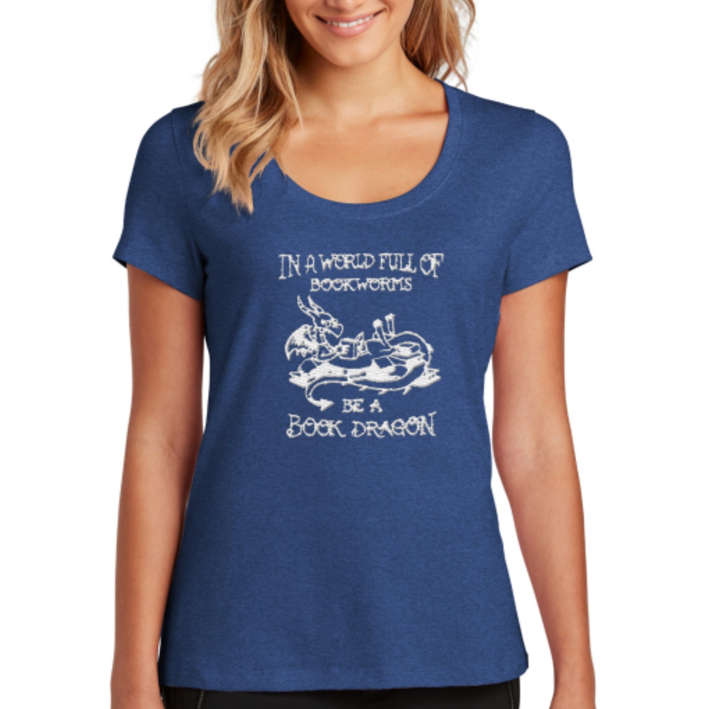 Scoop neck Short-sleeve Be a Book Dragon T-shirt