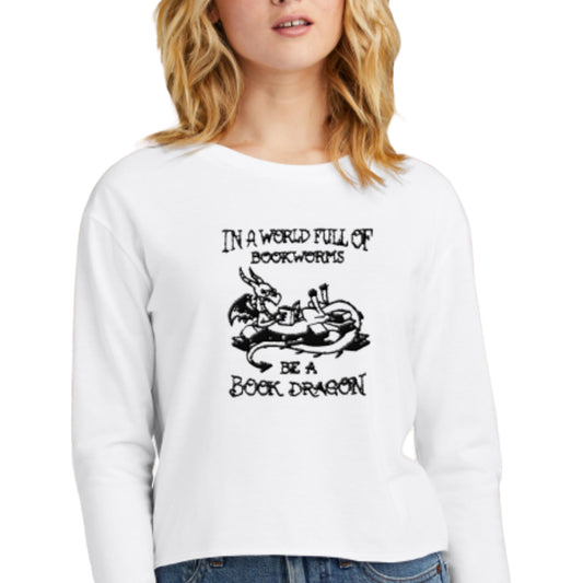 Long-sleeve Midi Crewneck Be a Book Dragon T-shirt