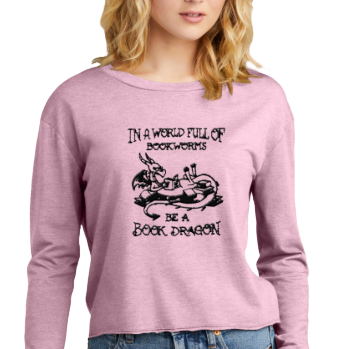 Long-sleeve Midi Crewneck Be a Book Dragon T-shirt