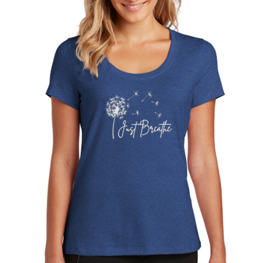 Scoop neck Short-sleeve Just Breathe T-shirt