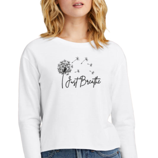 Long-sleeve Midi Crewneck Just Breathe T-shirt