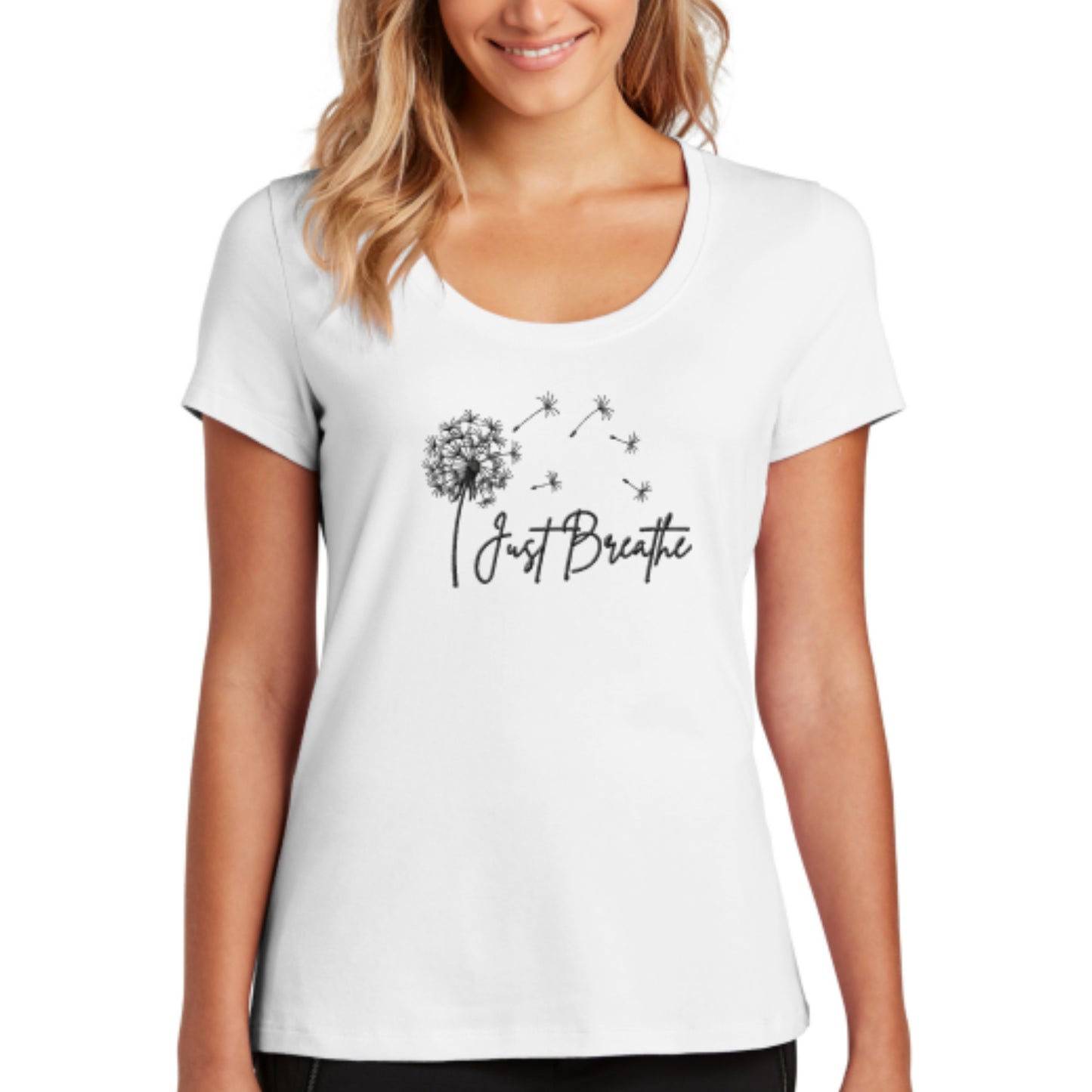 Scoop neck Short-sleeve Just Breathe T-shirt