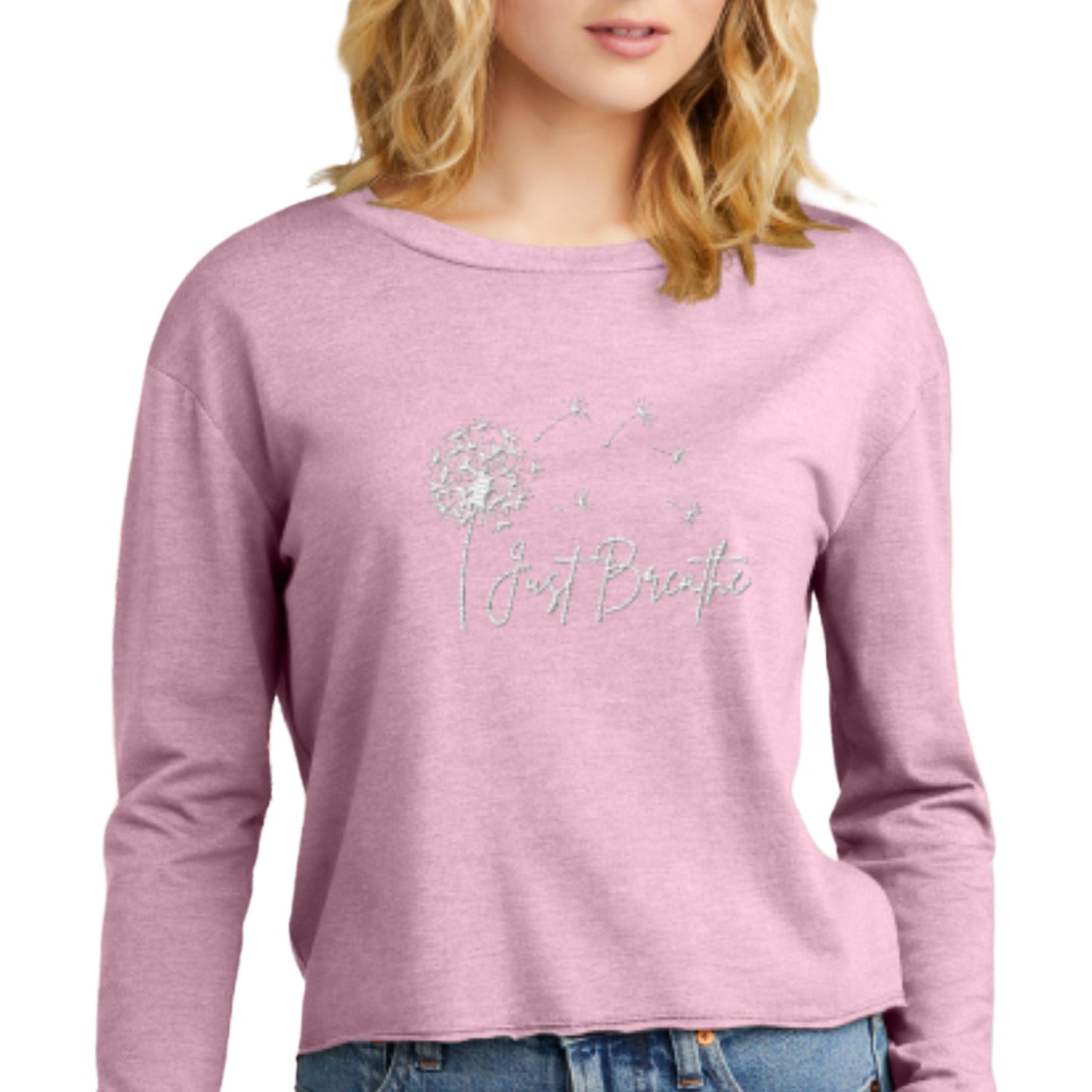 Long-sleeve Midi Crewneck Just Breathe T-shirt