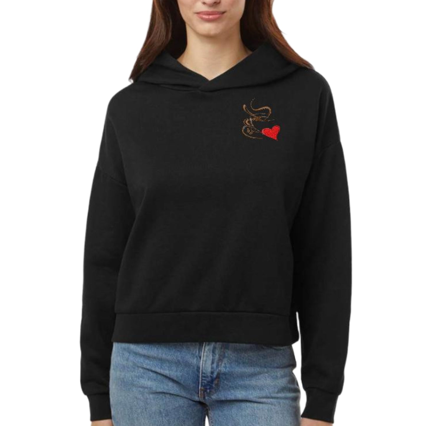Women's Sunday Hooded I Love Coffee Sweatshirt