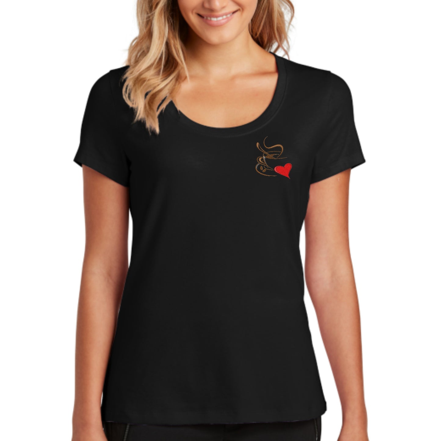 Scoop neck Short-sleeve I Love Coffee T-shirt