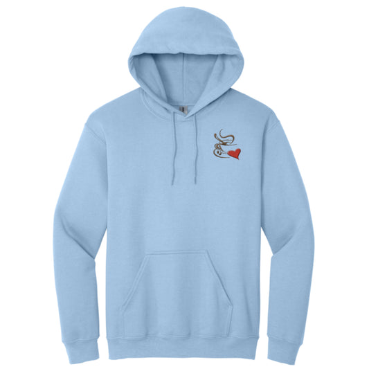 Women's Hooded Sweatshirt with I Love Coffee