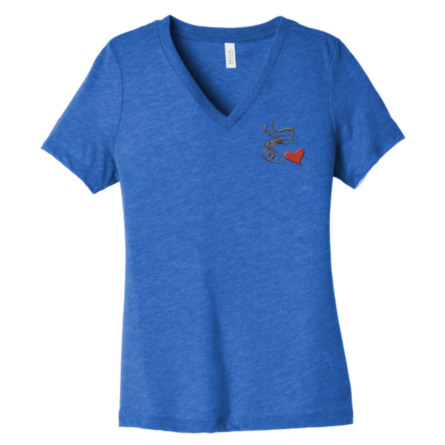 V-neck Short-sleeve I Love Coffee T-shirt