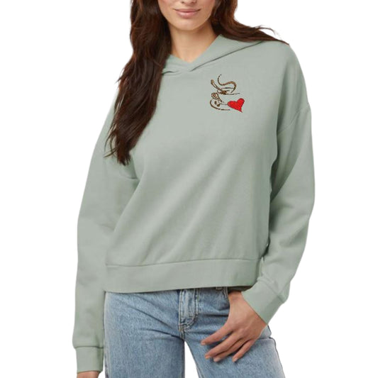 Women's Sunday Hooded I Love Coffee Sweatshirt