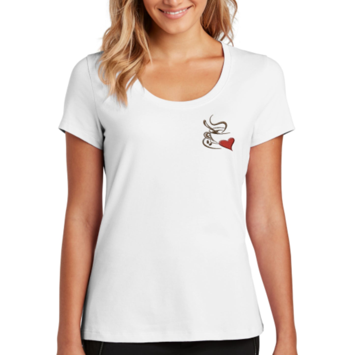 Scoop neck Short-sleeve I Love Coffee T-shirt