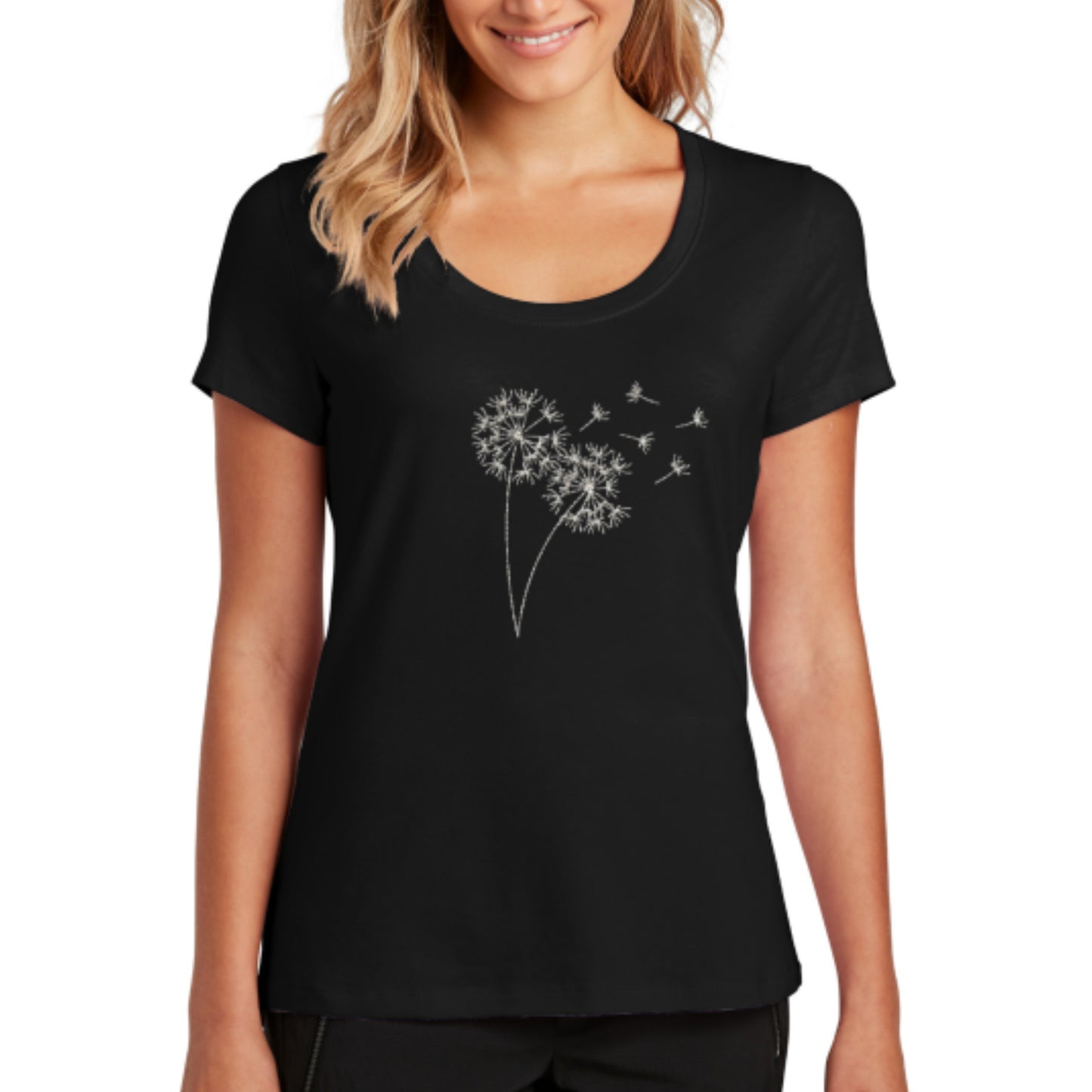 Scoop neck Short-sleeve Dandelions T-shirt