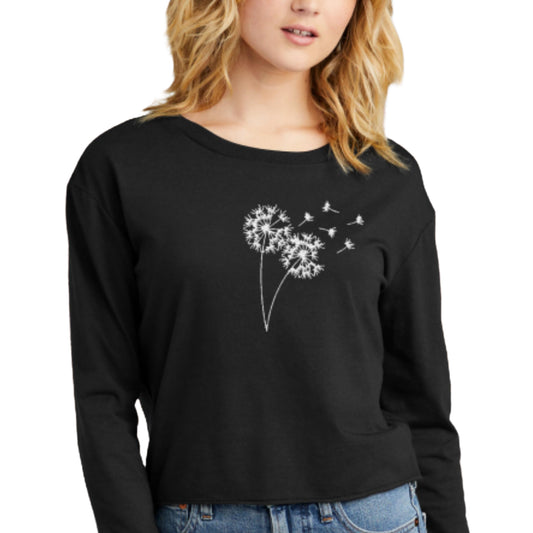 Long-sleeve Midi Crewneck Dandelions T-shirt