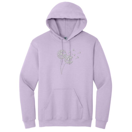 Women's Hooded Sweatshirt with Dandelions