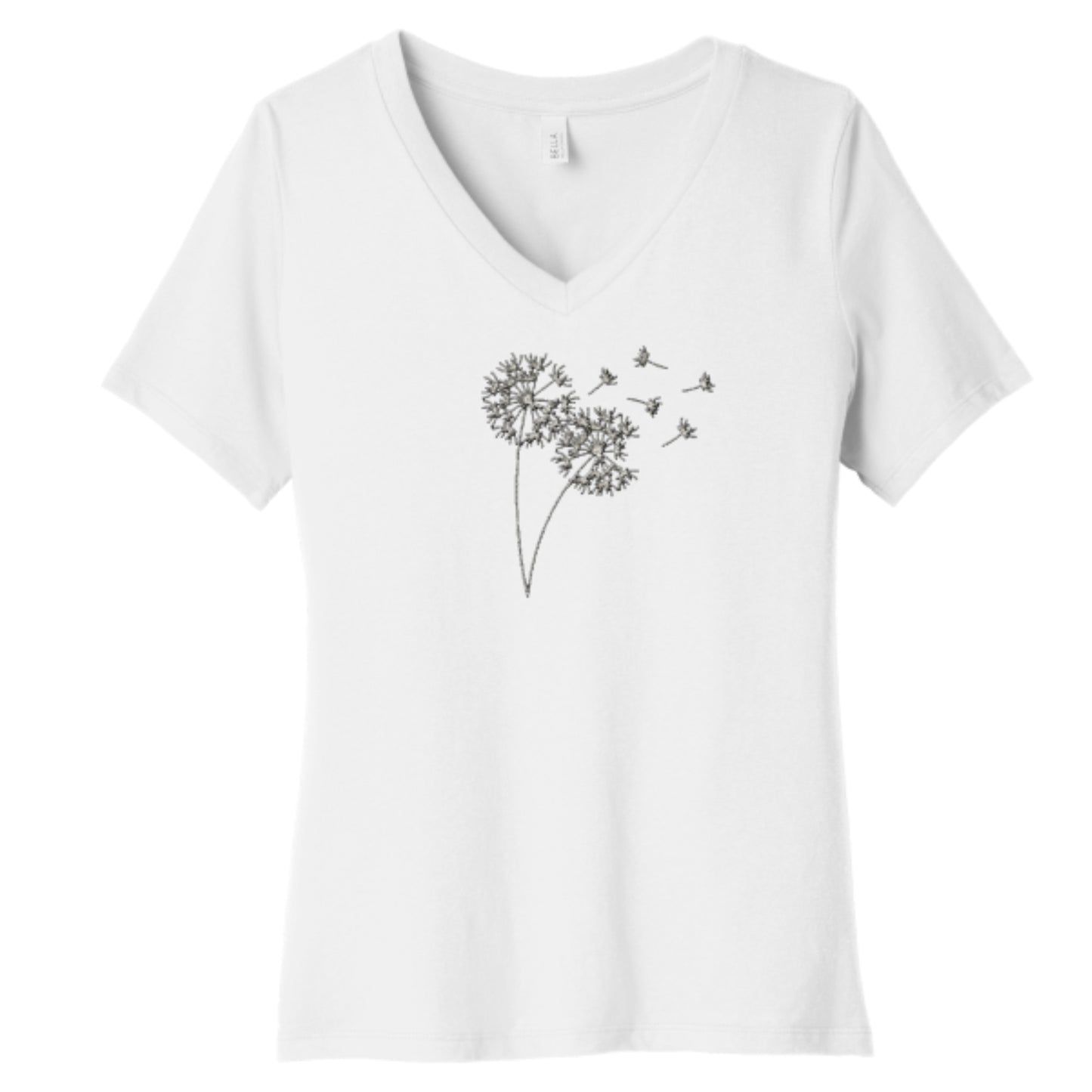 V-neck Short-sleeve Dandelions T-shirt