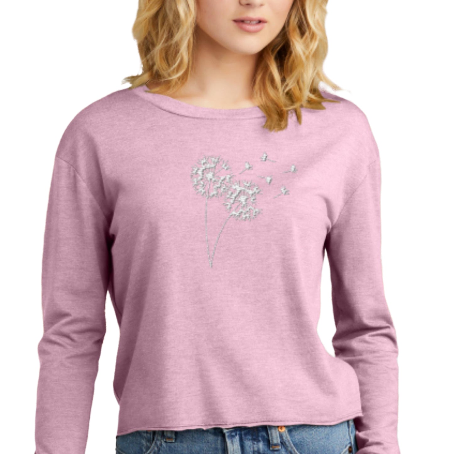 Long-sleeve Midi Crewneck Dandelions T-shirt