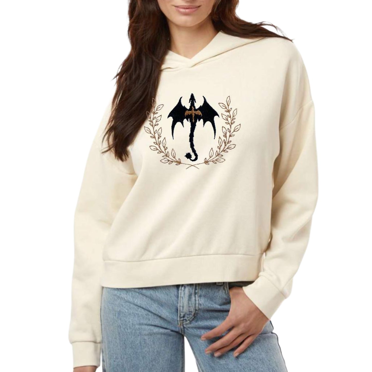 Women's Sunday Hooded Black & Gold Dragons Sweatshirt