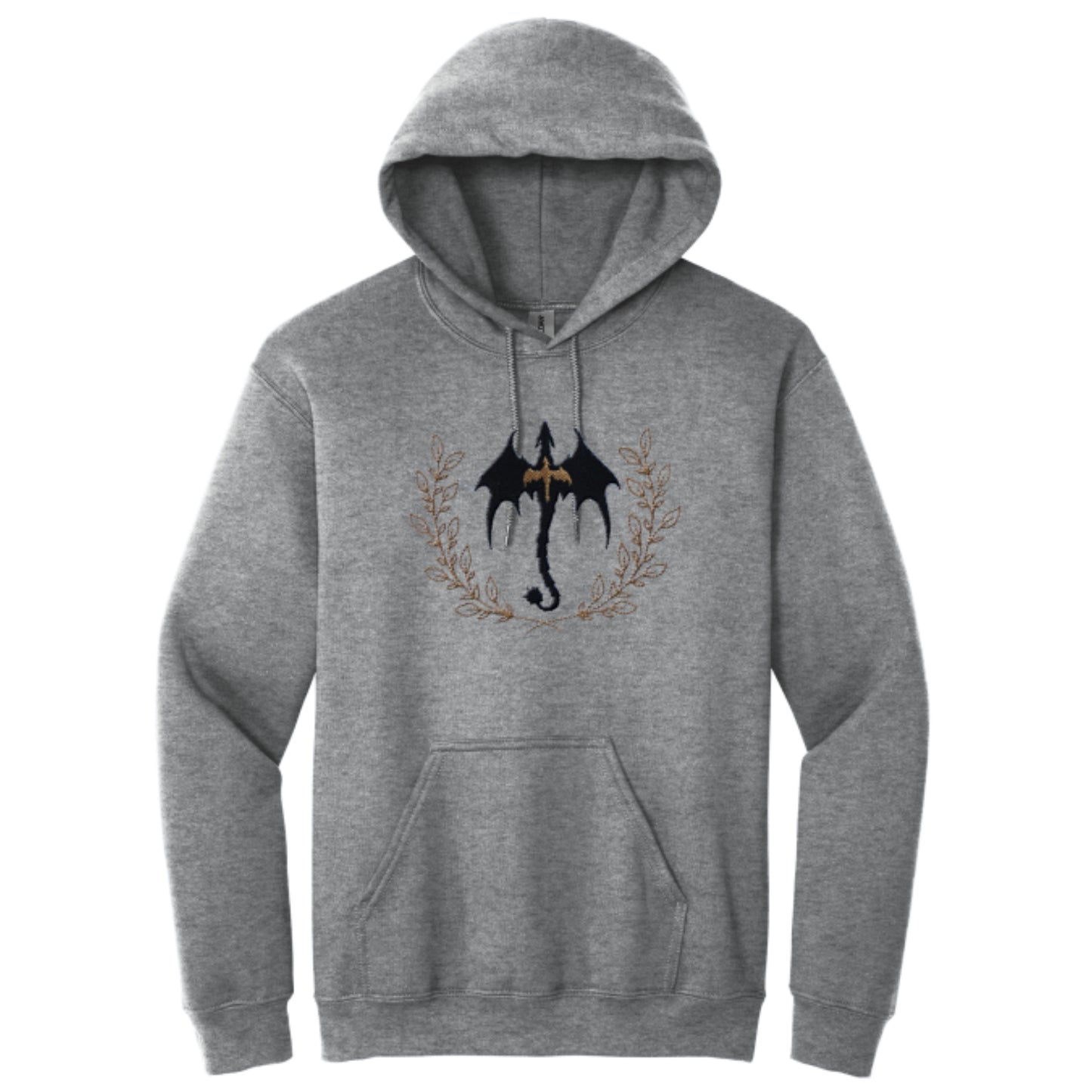Women's Hooded Sweatshirt with Black & Gold Dragons