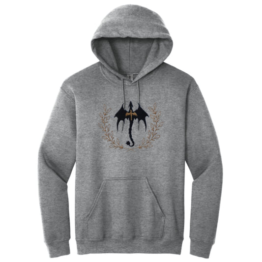 Women's Hooded Sweatshirt with Black & Gold Dragons