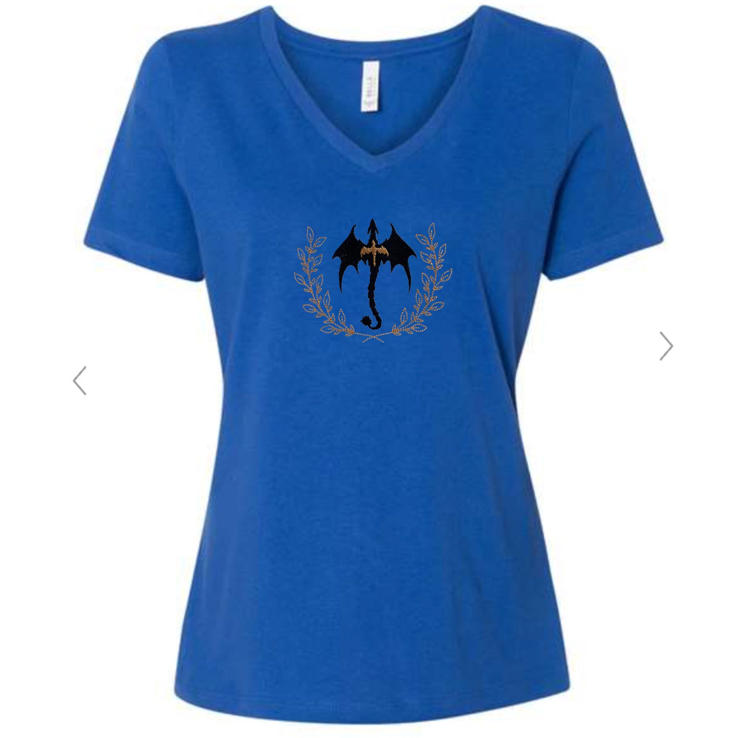 V-neck Short-sleeve Black & Gold Dragons T-shirt