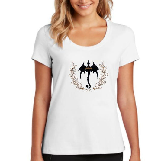 Scoop neck Short-sleeve Black & Gold Dragons T-shirt