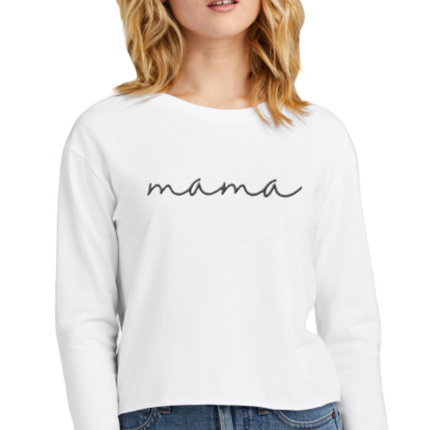 Long-sleeve Midi Crewneck Mama T-shirt