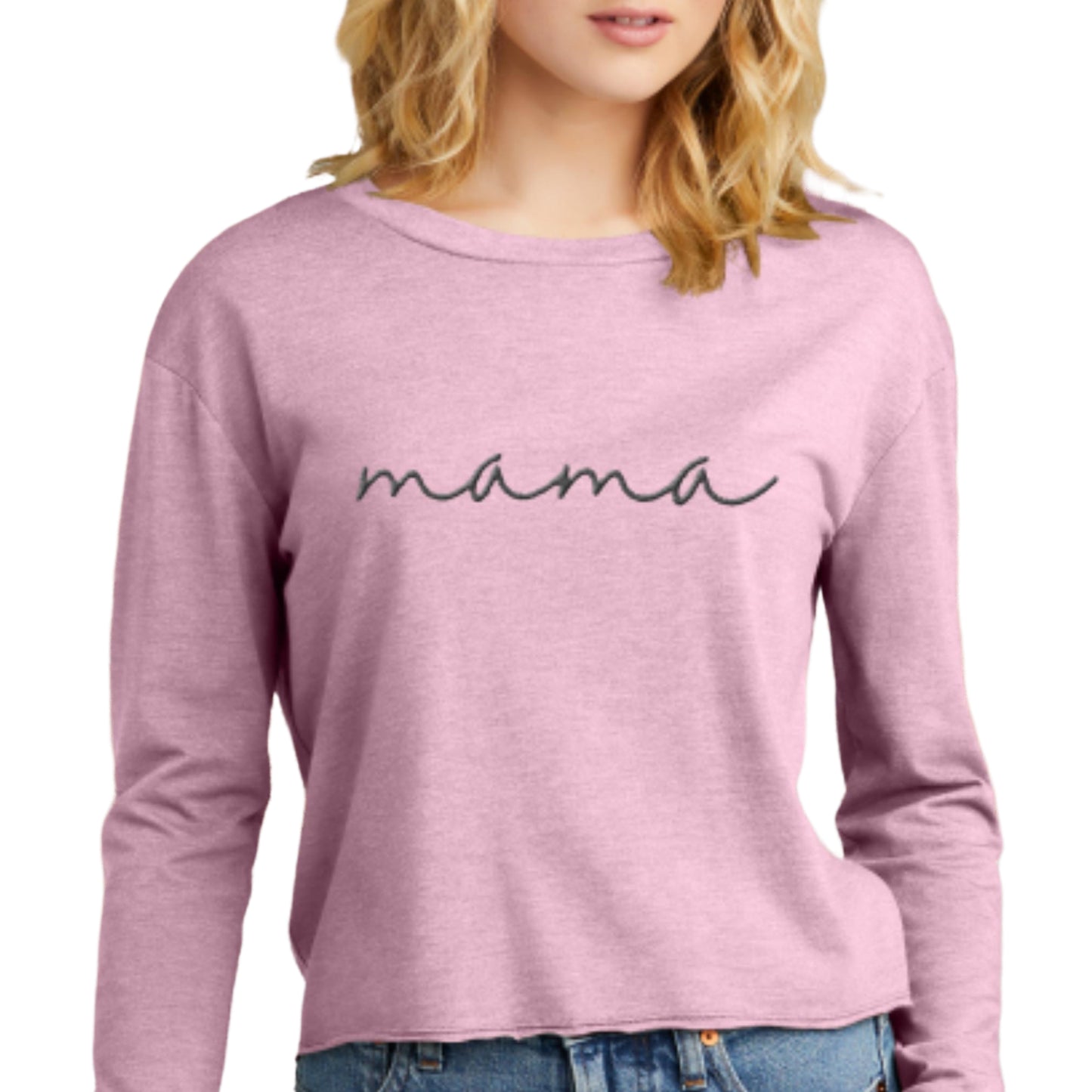 Long-sleeve Midi Crewneck Mama T-shirt