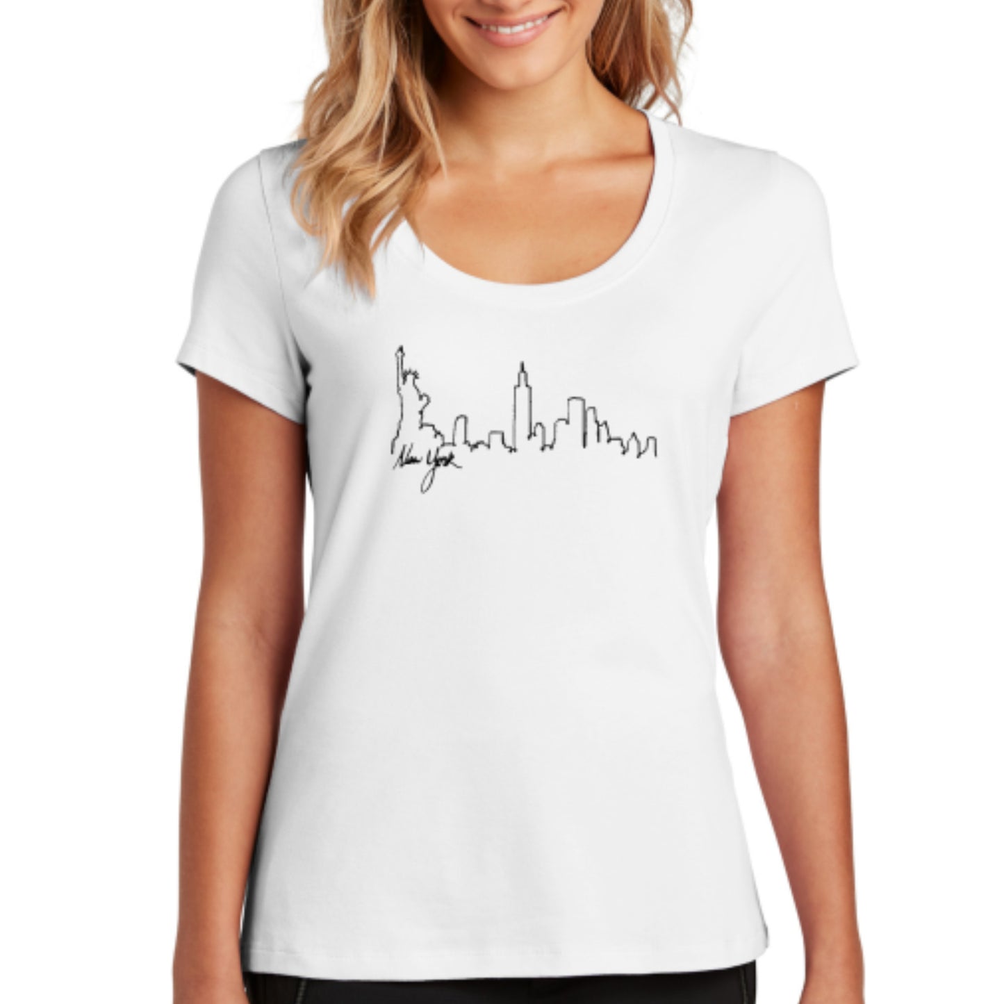 Scoop neck Short-sleeve New York T-shirt
