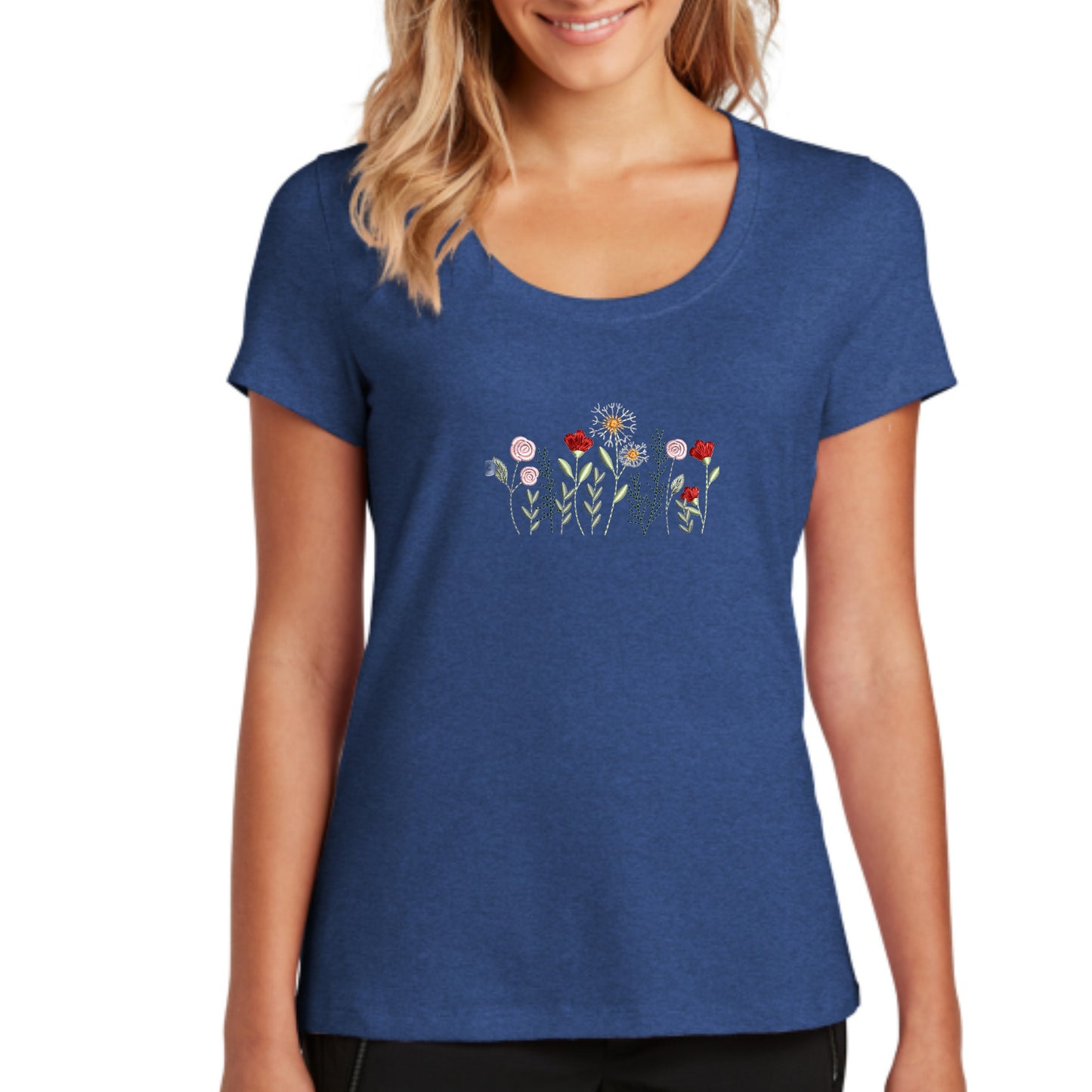 Scoop neck Short-sleeve Wildflowers T-shirt