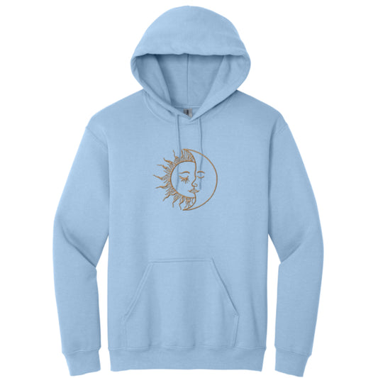 Women's Hooded Sweatshirt with Sun Moon