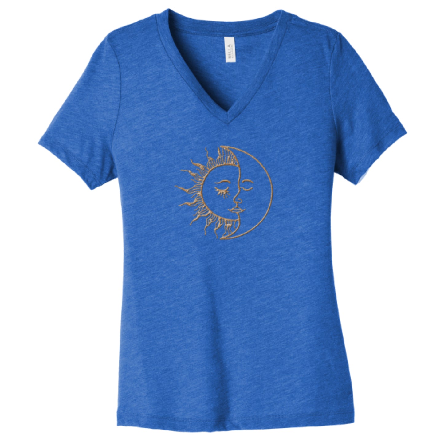 V-neck Short-sleeve Sun Moon T-shirt