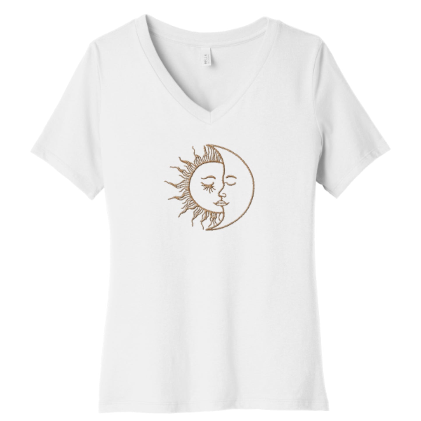 V-neck Short-sleeve Sun Moon T-shirt