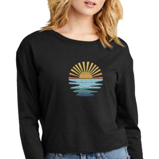 Long-sleeve Midi Crewneck Sunset T-shirt
